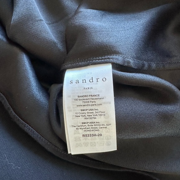 NWT Sandro Paris Black Tie Up Sweep Dress - Picture 8 of 11